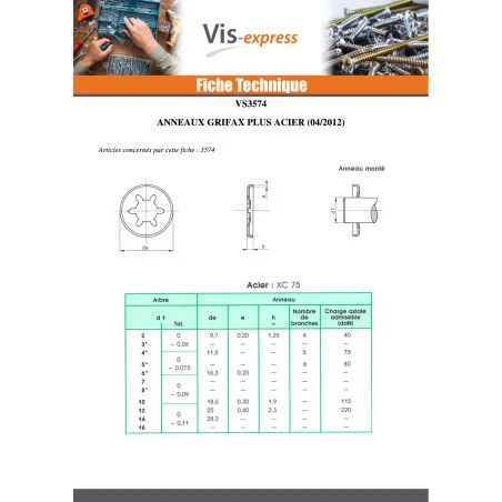 1 X Anneau Grifaxe PLUS 10 Type 873 Acier Brut 5 1 X Anneau Grifaxe PLUS 10 Type 873 Acier Brut – Image 3
