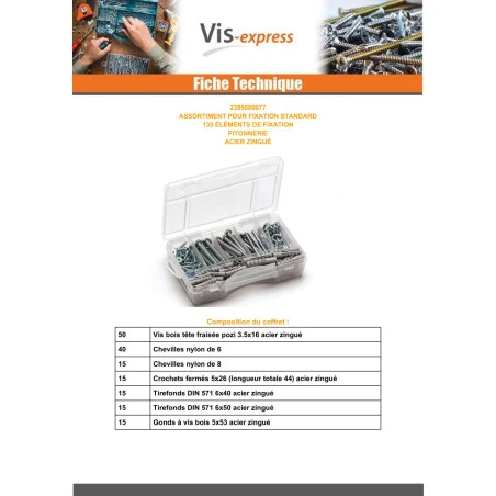 1 X Assortiment De Pitonnerie Acier Zingué (135 ELEMENTS) 4 1 X Assortiment De Pitonnerie Acier Zingué (135 ELEMENTS) – Image 2