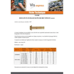 5 X Boulon Métal RKT 16X110 M12 Acier Zingué -Vis-express Soldes boulon metal rkt 16x110 m12 acier zingue 2