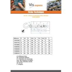 1 X Cheville ANC + Crochet Foret 9 M6X45 Acier Zingué -Vis-express Soldes cheville anc crochet foret 9 m6x45 acier zingue 2