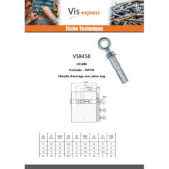 1 X Cheville Ancrage Avec Piton M10 16X60 Acier Zingué -Vis-express Soldes cheville ancrage avec piton m10 16x60 acier zingue 4