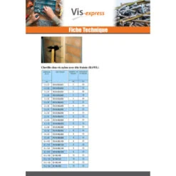 1 X Cheville Clou Tête Plate 8X40 -Vis-express Soldes cheville clou tete plate 8x40 5