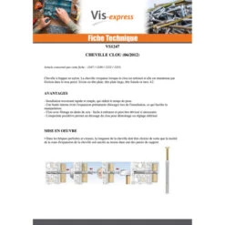 1 X Cheville Clou Tête Plate 8X45 -Vis-express Soldes cheville clou tete plate 8x45 4