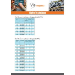 1 X Cheville Clou Tête Plate 8X45 -Vis-express Soldes cheville clou tete plate 8x45 6