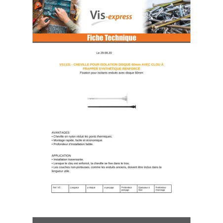 1 X Cheville D"isolation 10X120 Et Clou SYNTHETIQ 4 1 X Cheville D"isolation 10X120 Et Clou SYNTHETIQ – Image 2