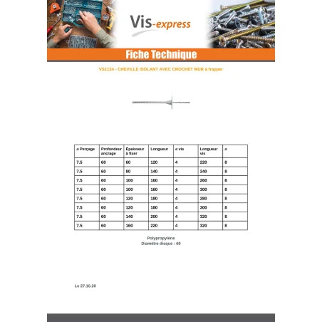 100 X Cheville D"isolation 8X160 +CROCHET 240 Inox A2 5 100 X Cheville D"isolation 8X160 +CROCHET 240 Inox A2 – Image 3