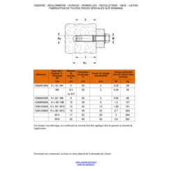 1 X Cheville Laiton 15X38 M12 -Vis-express Soldes cheville laiton 15x38 m12 3