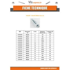 1 X Cheville METAL PLAQUE PLATRE Avec Vis M4X30 -Vis-express Soldes cheville metal plaque platre avec vis m4x30 3