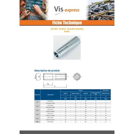 1 X Cheville NUGGET RAWL Acier Zingué 6X25 5 1 X Cheville NUGGET RAWL Acier Zingué 6X25 – Image 3
