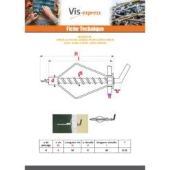 1 X Cheville Nylon 8X40 Avec Gond COURT Collerette 4X45 -Vis-express Soldes cheville nylon 8x40 avec gond court collerette 4x45 3