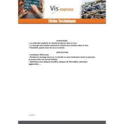 1 X Cheville Nylon 8X40 Avec Gond MOYEN Collerette 4X45 -Vis-express Soldes cheville nylon 8x40 avec gond moyen collerette 4x45 4