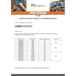1 X Cheville Nylon Longue Collerette 6X40 Pour Vis 4 7 1 X Cheville Nylon Longue Collerette 6X40 Pour Vis 4 -Vis-express Soldes cheville nylon longue collerette 6x40 pour vis 4 2