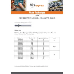 1 X Cheville Nylon Longue Collerette 8X60 Pour Vis 5.5 -Vis-express Soldes cheville nylon longue collerette 8x60 pour vis 55 2