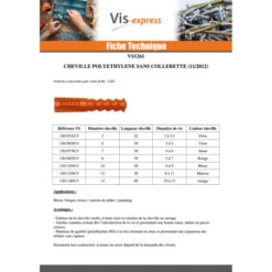 1 X Cheville POLYETHYLENE RAM R 7X30 Sans Collerette -Vis-express Soldes cheville polyethylene ram r 7x30 sans collerette 2
