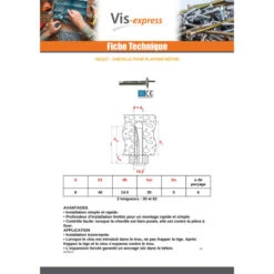 1 X Cheville Pour PLAFOND Béton 6X35 -Vis-express Soldes cheville pour plafond beton 6x35 3