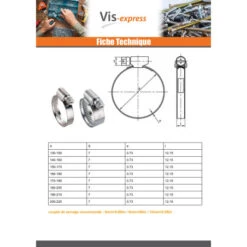 1 X Collier Inox W4 Diamètre 7A11 Largeur De La Bande 5 Vis Acier Zingué -Vis-express Soldes collier inox w4 diametre 7a11 largeur de la bande 5 vis acier zingue 5