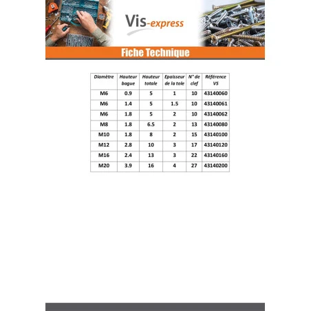 1 X Écrou à Tole Hexagonal Acier Zingué Blanc M10 Épaisseur Tole 2 6 1 X Écrou à Tole Hexagonal Acier Zingué Blanc M10 Épaisseur Tole 2 – Image 4