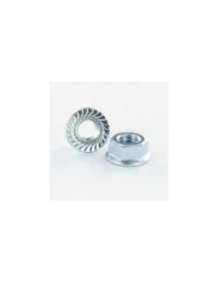 1 X Écrou Embase Collerette Crantée M20 Acier Zingué Blanc