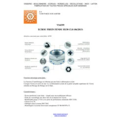 1 X Ecrou Frein Fendue M14 H130 Classe 8 Acier Zingué -Vis-express Soldes ecrou frein fendue m14 h130 classe classe 88 acier zingue blanc 3