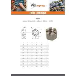 1 X Ecrou Hexagonal à CRENEAUX Inox A4 M18 -Vis-express Soldes ecrou hexagonal a creneaux inox a4 m18 3