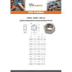 5 X Ecrou Hexagonal HU M33 Pas Fin Pas De 200 Inox A2 7 5 X Ecrou Hexagonal HU M33 Pas Fin Pas De 200 Inox A2 -Vis-express Soldes ecrou hexagonal hu m33 pas fin pas de 200 inox a2 2