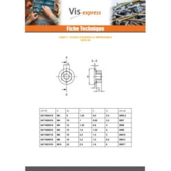 1 X Ecrou Hexagonal HU M5 Imperdable 15 Inox A2 -Vis-express Soldes ecrou hexagonal hu m5 imperdable 15 inox a2 2