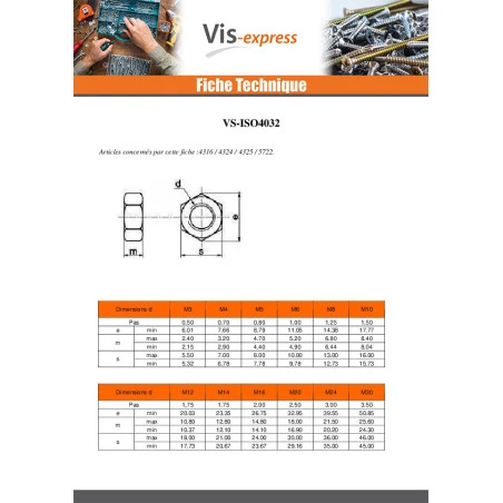 1 X Ecrou Hexagonal M33 CL8ISOFIT Forte Tenue à La Corrosion Acier Galvanisé à Chaud 4 1 X Ecrou Hexagonal M33 CL8ISOFIT Forte Tenue à La Corrosion Acier Galvanisé à Chaud – Image 2