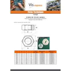 1 X Ecrou Nylon Hexagonal HU M2 Nylon Naturelle -Vis-express Soldes ecrou nylon hexagonal hu m2 nylon naturelle 1