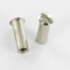 1 X Ecrou Relieur Tête Fraisée Bombée TFB Fendue M4X12 5X16 Laiton Chrome