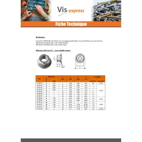 1 X Ecrou Twolok Cs(avec Rondelle Contact Striée) M5 Rondelle M5X14.2X5.8 Acier Zingué 6 1 X Ecrou Twolok Cs(avec Rondelle Contact Striée) M5 Rondelle M5X14.2X5.8 Acier Zingué – Image 4