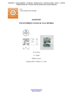 1 X Excentrique Zamak 15X15