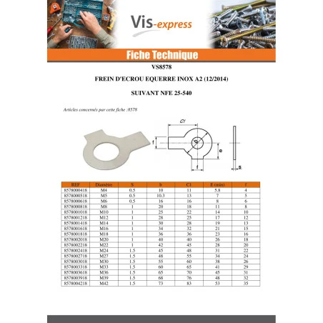 1 X Frein D Ecrou Equerres De Diamètre M18 Inox A2 4 1 X Frein D Ecrou Equerres De Diamètre M18 Inox A2 – Image 2