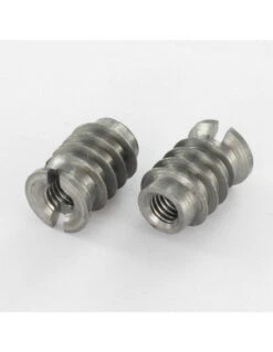 1 X Insert Fileté Bois Fendu Acier Brut M6 13X15 Sans CHANF