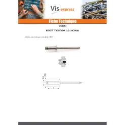 1 X Rivet Aveugle Tout Inox TRS 6.4X25 8 1 X Rivet Aveugle Tout Inox TRS 6.4X25 -Vis-express Soldes rivet aveugle tout inox trs 64x25 3