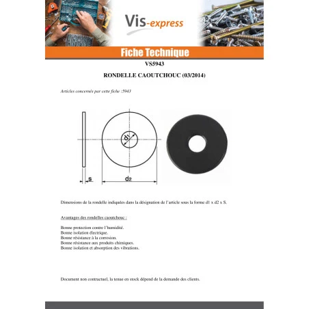 1 X Rondelle Caoutchouc 3X10X1 4 1 X Rondelle Caoutchouc 3X10X1 – Image 2