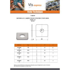 1 X Rondelle Carré Pour Construction Bois M22 24X70X6 Inox A2 -Vis-express Soldes rondelle carre pour construction bois m22 24x70x6 inox a2 2