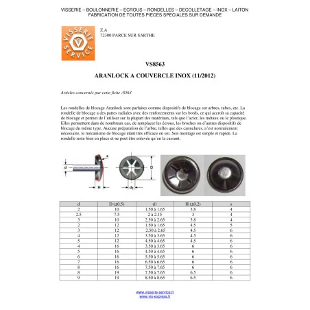 1 X Rondelle De Blocage Avec Capuchon ARANLOCK Pour Axe De Diamètre 12 Capuchon De 22 Inox A2 4 1 X Rondelle De Blocage Avec Capuchon ARANLOCK Pour Axe De Diamètre 12 Capuchon De 22 Inox A2 – Image 2
