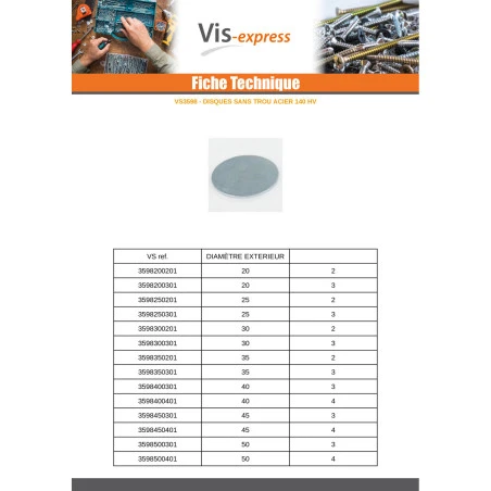 1 X Rondelle / Disque Sans Trou 80X5 Acier Brut 5 1 X Rondelle / Disque Sans Trou 80X5 Acier Brut – Image 3