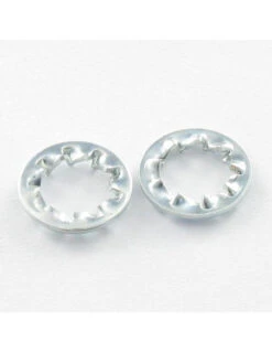 1 X Rondelle éventail AZV M6 Acier Zingué Blanc