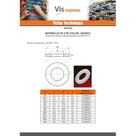 1 X Rondelle Plate Nylon M14X30X2.5 M 4 1 X Rondelle Plate Nylon M14X30X2.5 M â Image 2