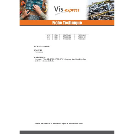 1 X Tige Filetée M5 Longueur 1 Mètre Nylon Naturel 5 1 X Tige Filetée M5 Longueur 1 Mètre Nylon Naturel – Image 3