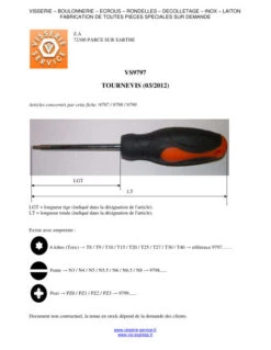 1 X Tournevis TORX T20 Longueur Total 210 Longueur Tige Métallique 100 -Vis-express Soldes tournevis torx t20 longueur total 210 longueur tige metallique 100 2