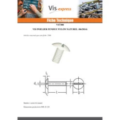 1 X Vis Poelier Tête Ronde Large Tête Ronde Large Fendue Nylon Polyamide 6.6 M6X30 -Vis-express Soldes vis poelier tete ronde large tete ronde large fendue nylon polyamide 66 m6x30 2